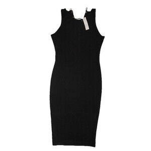 Black Column Midi Dress Lace-Up Back Sleeveless White House Black Market Sm NWT